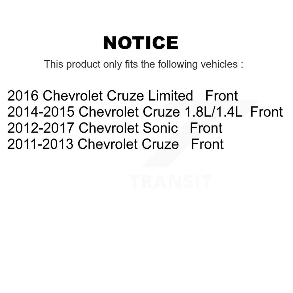 Front Disc Brake Caliper Assembly Left Right Side (Driver Passenger) Kit For Chevrolet Cruze Sonic Limited KBC-100151