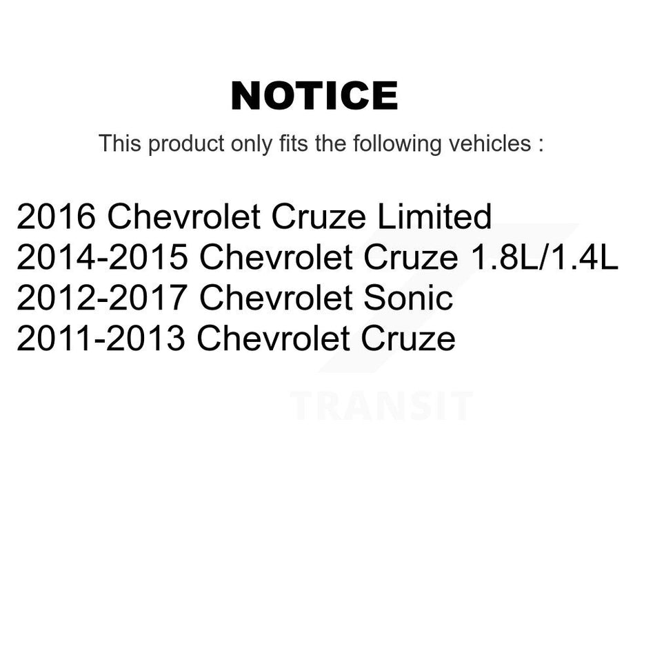 Front Disc Brake Caliper Assembly Left Right Side (Driver Passenger) Kit For Chevrolet Cruze Sonic Limited KBC-100151