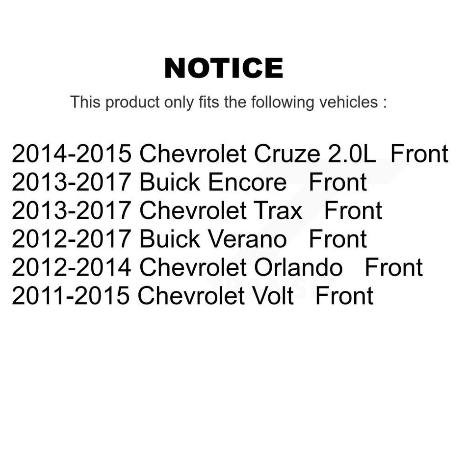 Front Disc Brake Caliper Assembly Left Right Side (Driver Passenger) Kit For Chevrolet Buick Cruze Encore Trax Verano Volt Orlando KBC-100152