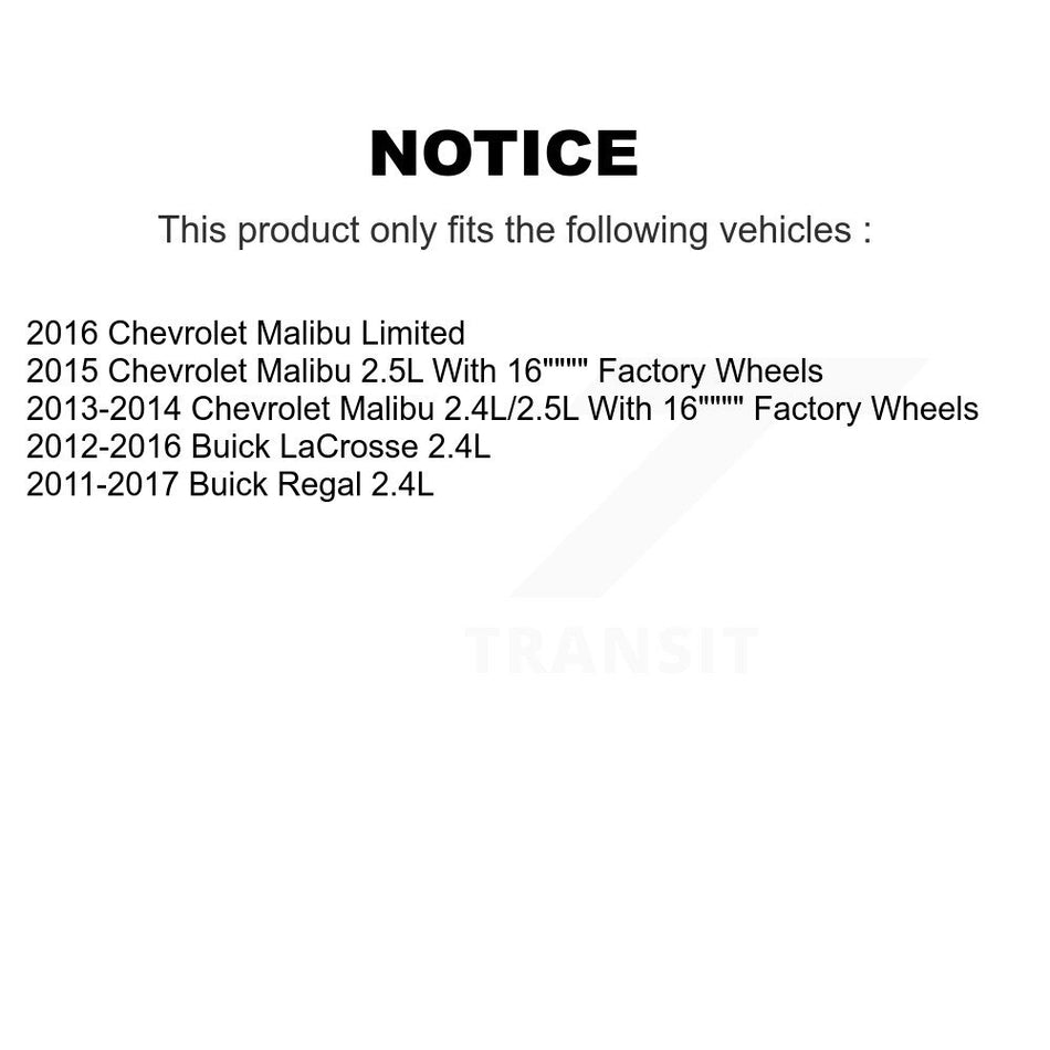 Front Disc Brake Caliper Assembly Left Right Side (Driver Passenger) Kit For Chevrolet Malibu Buick LaCrosse Regal Limited KBC-100158