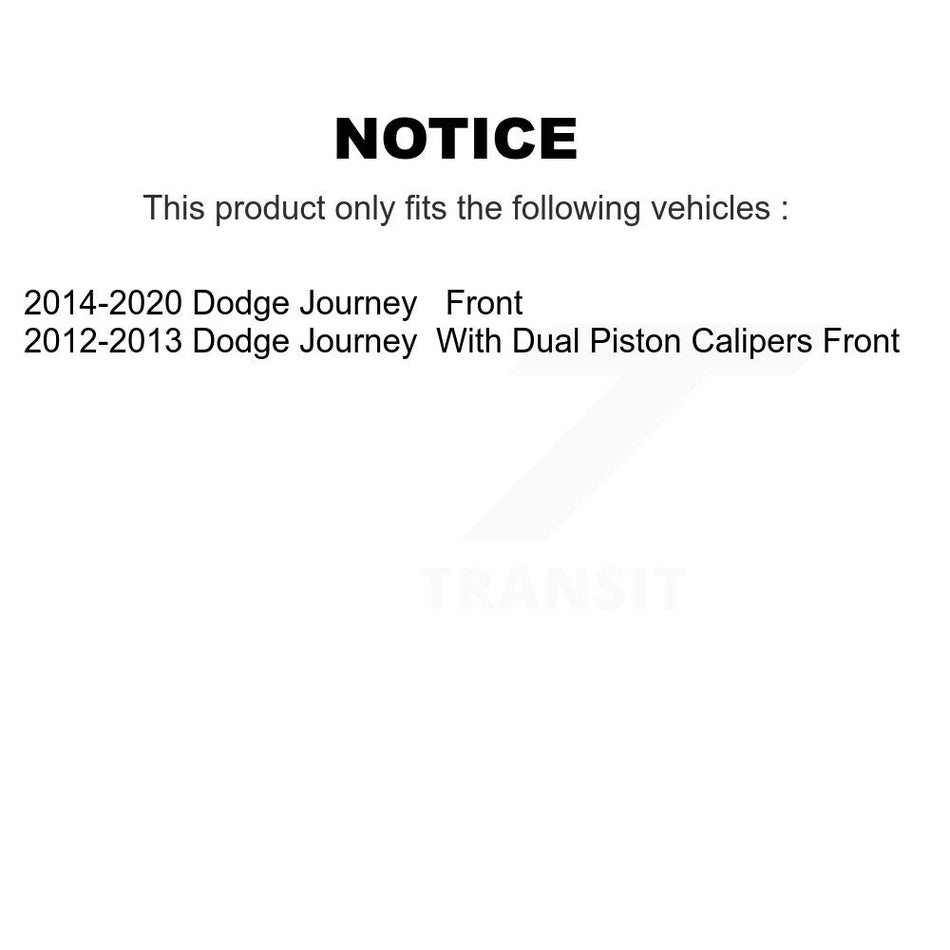 Front Disc Brake Caliper Assembly Left Right Side (Driver Passenger) Kit For Dodge Journey KBC-100166