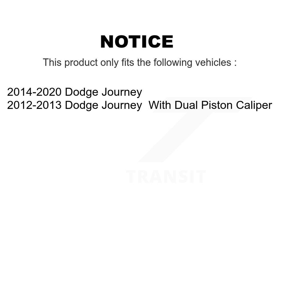 Front Disc Brake Caliper Assembly Left Right Side (Driver Passenger) Kit For Dodge Journey KBC-100166
