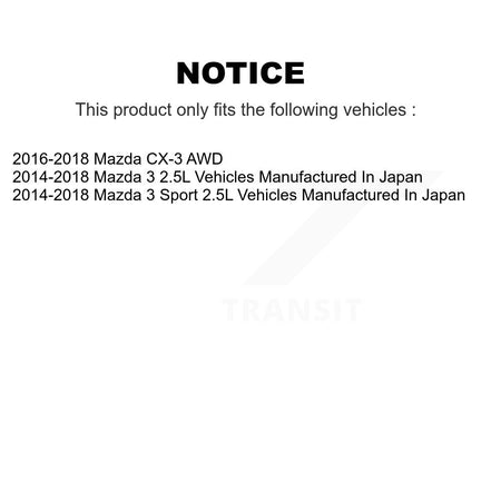 Front Disc Brake Caliper Left Right Side (Driver Passenger) Kit For Mazda 3 CX-3 Sport KBC-100208