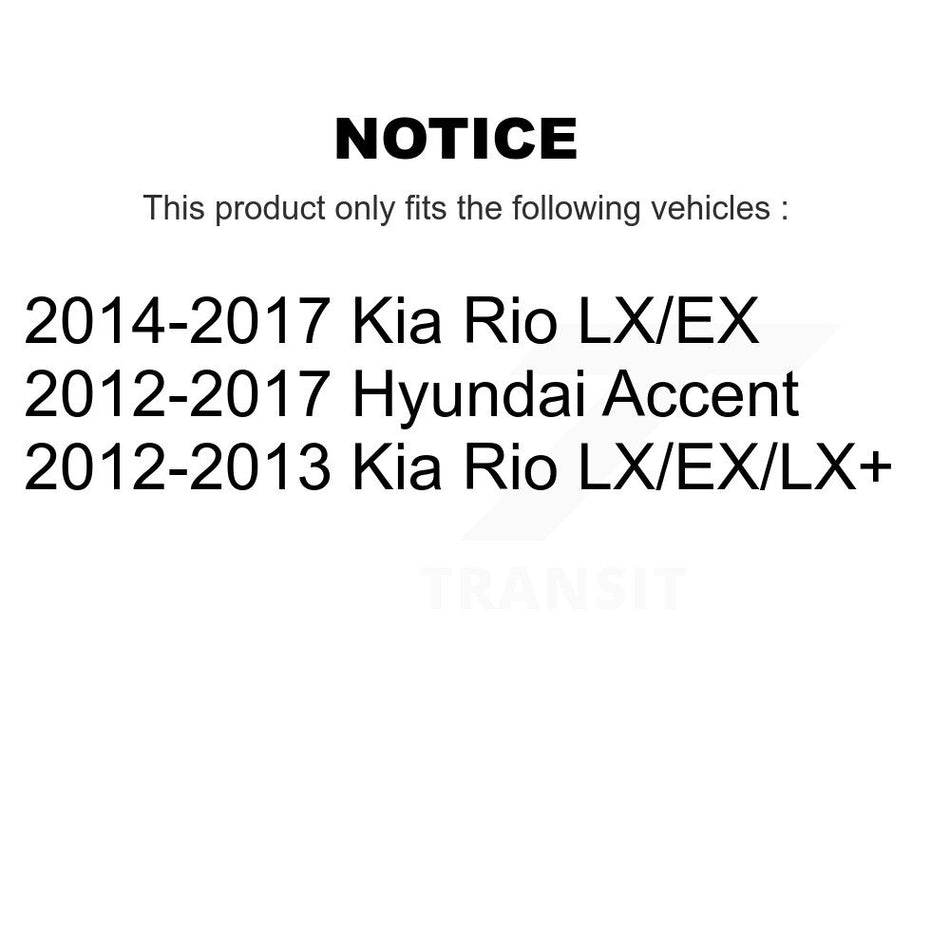 Front Disc Brake Caliper Assembly Left Right Side (Driver Passenger) Kit For 2012-2017 Hyundai Accent Kia Rio KBC-100223