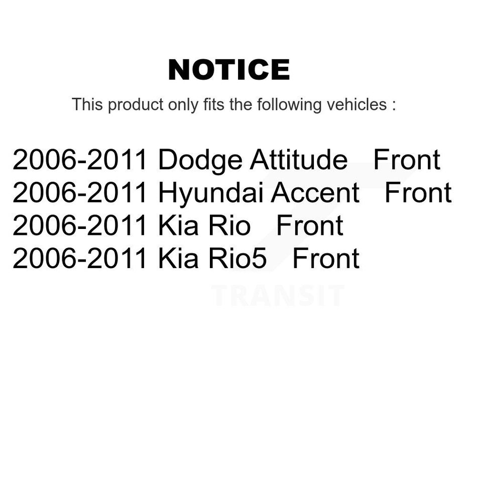 Front Disc Brake Caliper Assembly Left Right Side (Driver Passenger) Kit For 2006-2011 Hyundai Accent Kia Rio Rio5 Dodge Attitude KBC-100229