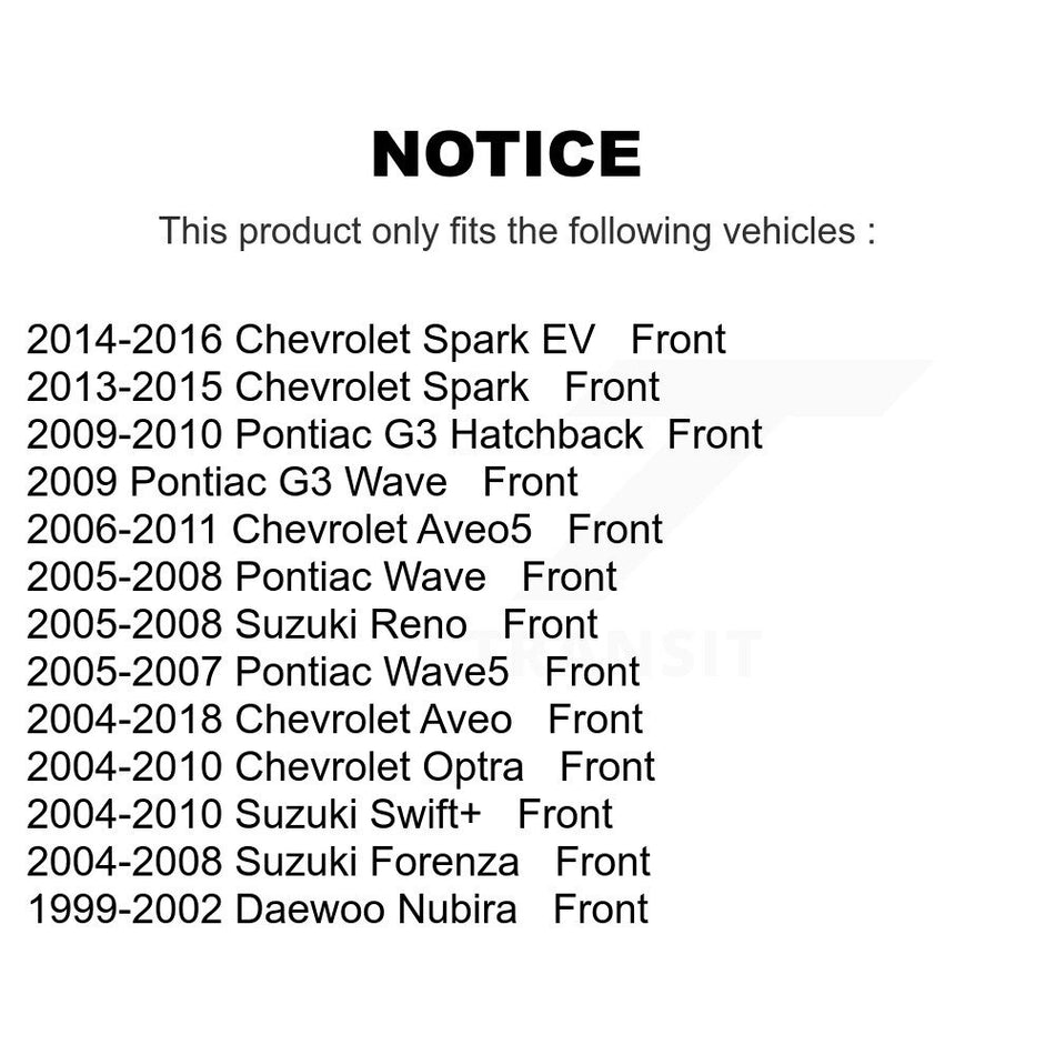 Front Disc Brake Caliper Assembly Left Right Side (Driver Passenger) Kit For Chevrolet Aveo Spark Suzuki Forenza Aveo5 Reno EV Pontiac G3 Daewoo Nubira Wave Wave5 Optra Swift+ KBC-100259