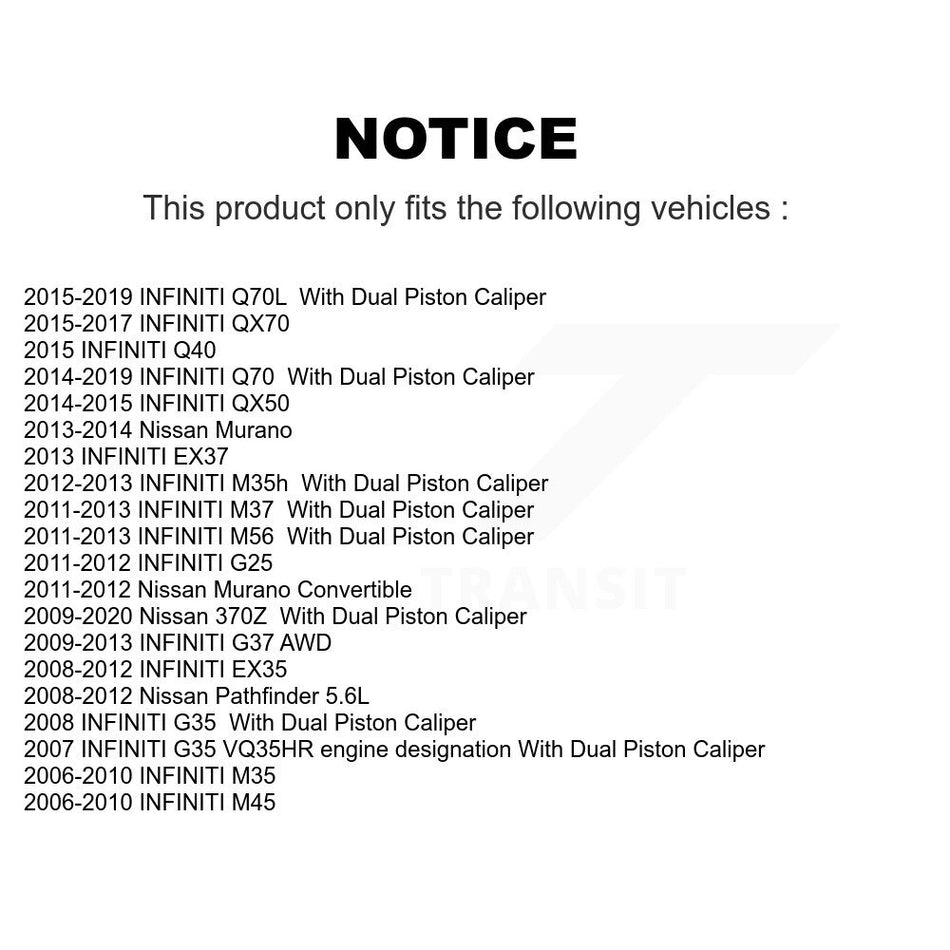 Front Brake Caliper Kit For INFINITI Nissan Murano G37 Pathfinder EX35 370Z G35 QX50 M35 KBC-100264