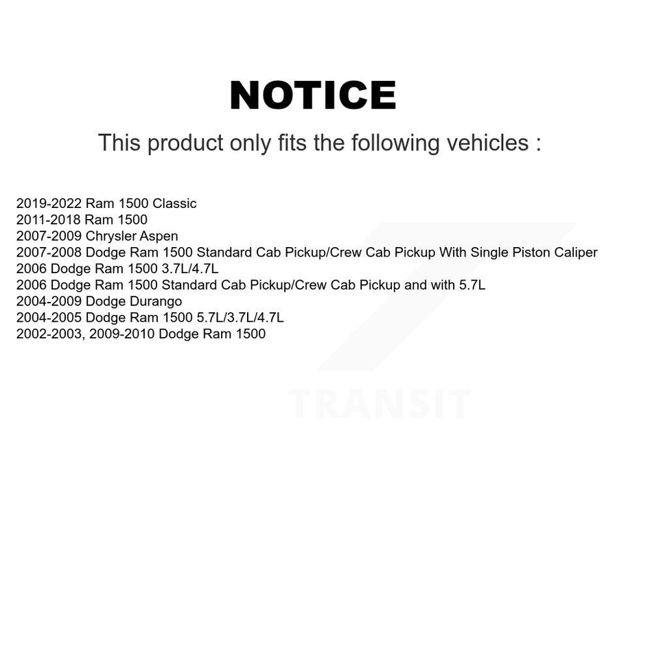 Rear Brake Caliper Left Right Side Kit For Ram 1500 Classic Dodge Durango Chrysler Aspen KBC-100270