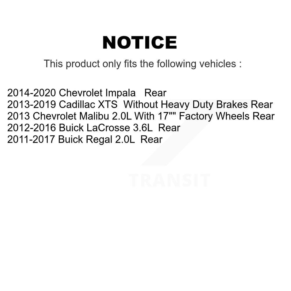 Rear Disc Brake Caliper Assembly Left Right Side (Driver Passenger) Kit For Chevrolet Impala Buick LaCrosse Malibu Regal Cadillac XTS KBC-100302