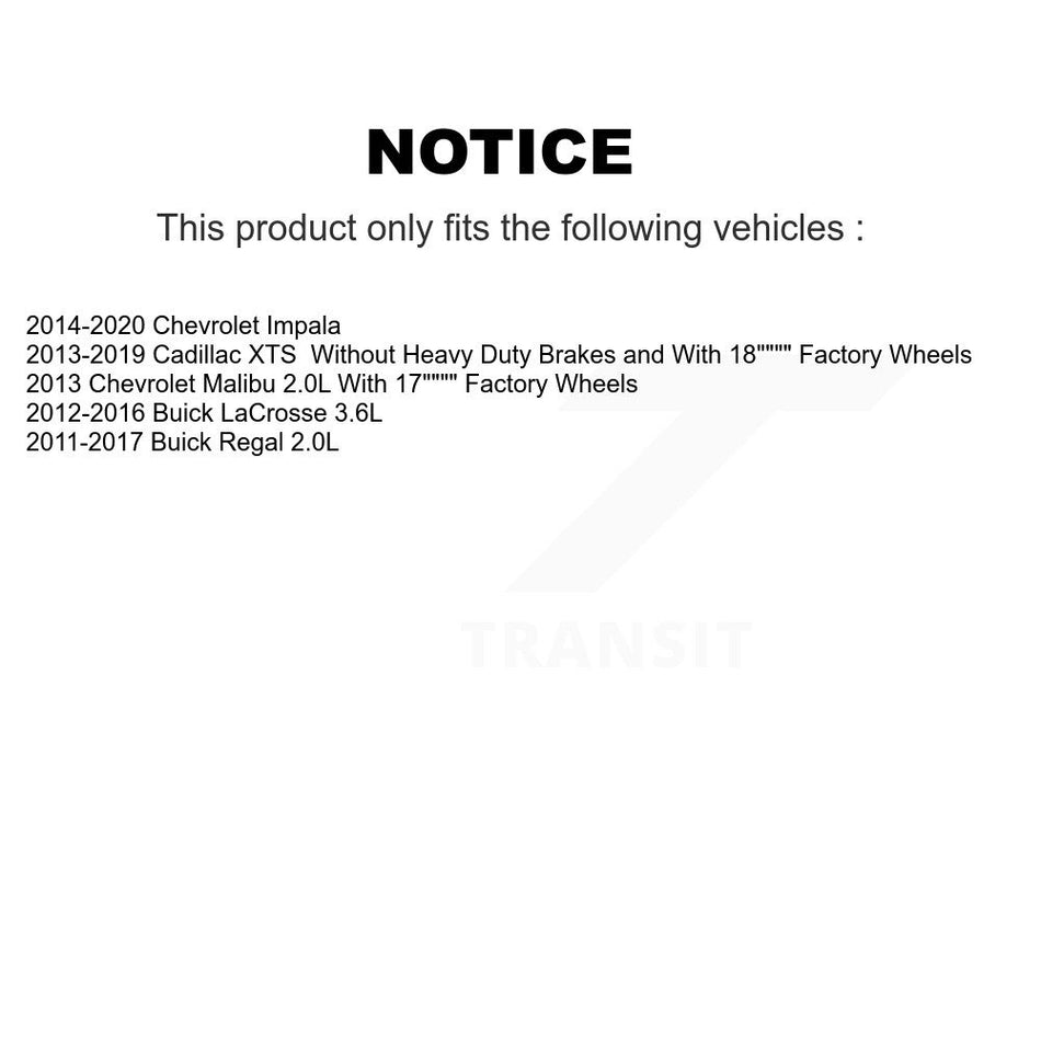 Rear Disc Brake Caliper Assembly Left Right Side (Driver Passenger) Kit For Chevrolet Impala Buick LaCrosse Malibu Regal Cadillac XTS KBC-100302