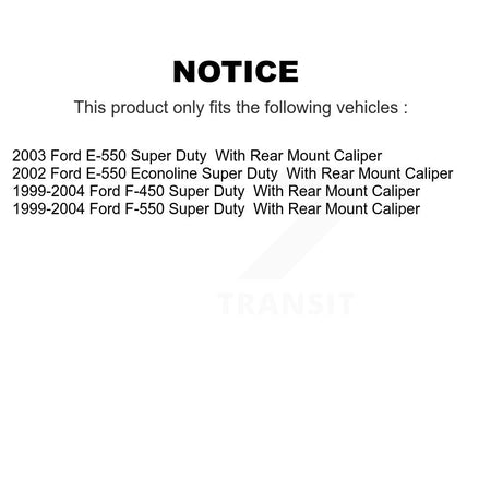 Rear Brake Caliper Left Right Side Kit For Ford E-550 Super Duty F-450 F-550 Econoline KBC-100324