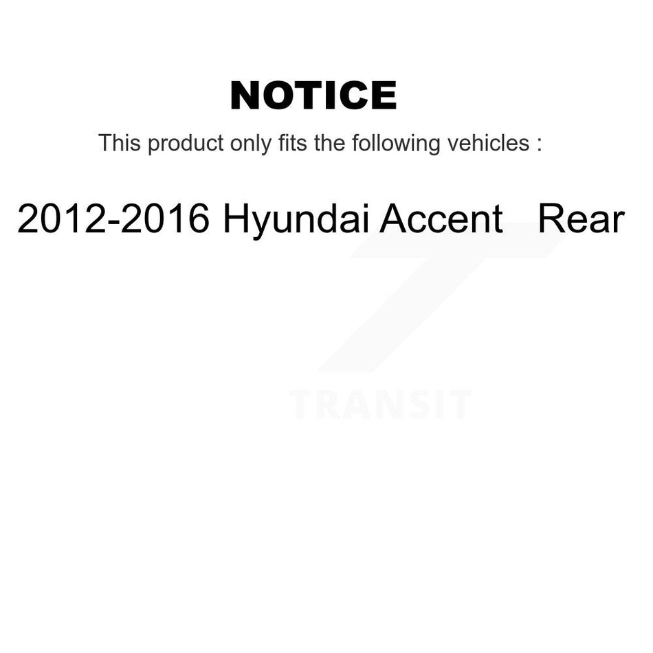 Rear Disc Brake Caliper Assembly Left Right Side (Driver Passenger) Kit For 2012-2016 Hyundai Accent KBC-100326