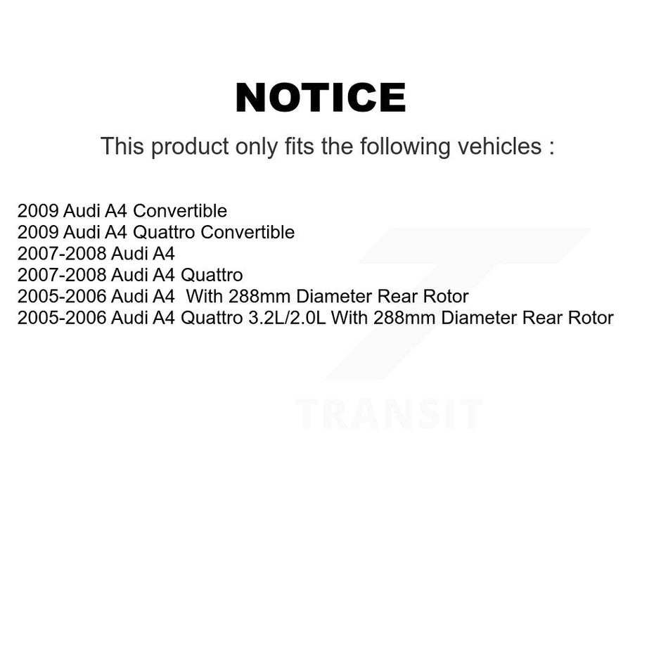 Rear Disc Brake Caliper Assembly Left Right Side (Driver Passenger) Kit For Audi A4 Quattro KBC-100329