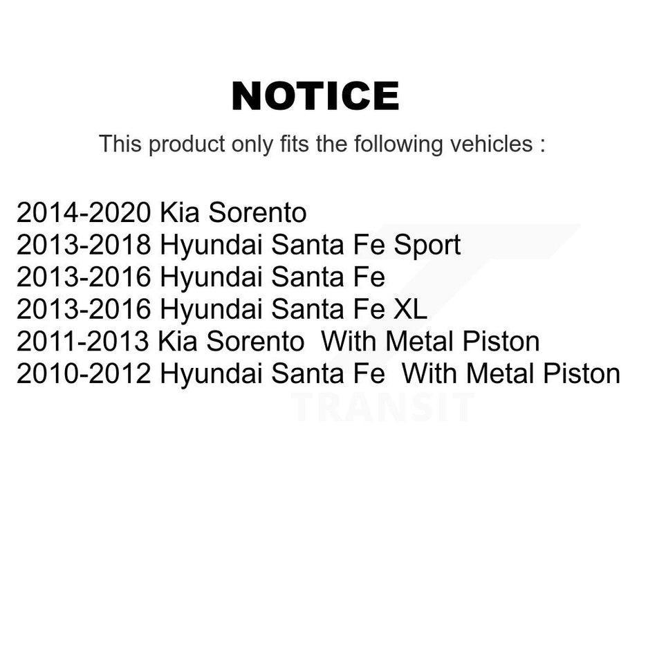 Rear Disc Brake Caliper Left Right Side Kit For Hyundai Kia Sorento Santa Fe Sport XL KBC-100336