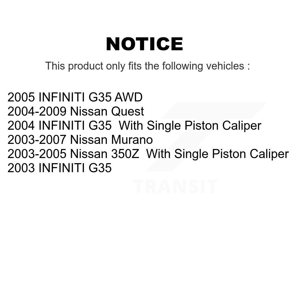 Rear Disc Brake Caliper Left Right Side Kit For Nissan Murano INFINITI G35 350Z Quest KBC-100338