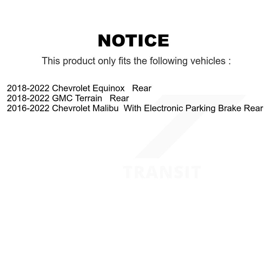 Rear Disc Brake Caliper Assembly Left Right Side (Driver Passenger) Kit For Chevrolet Equinox Malibu GMC Terrain KBC-100343