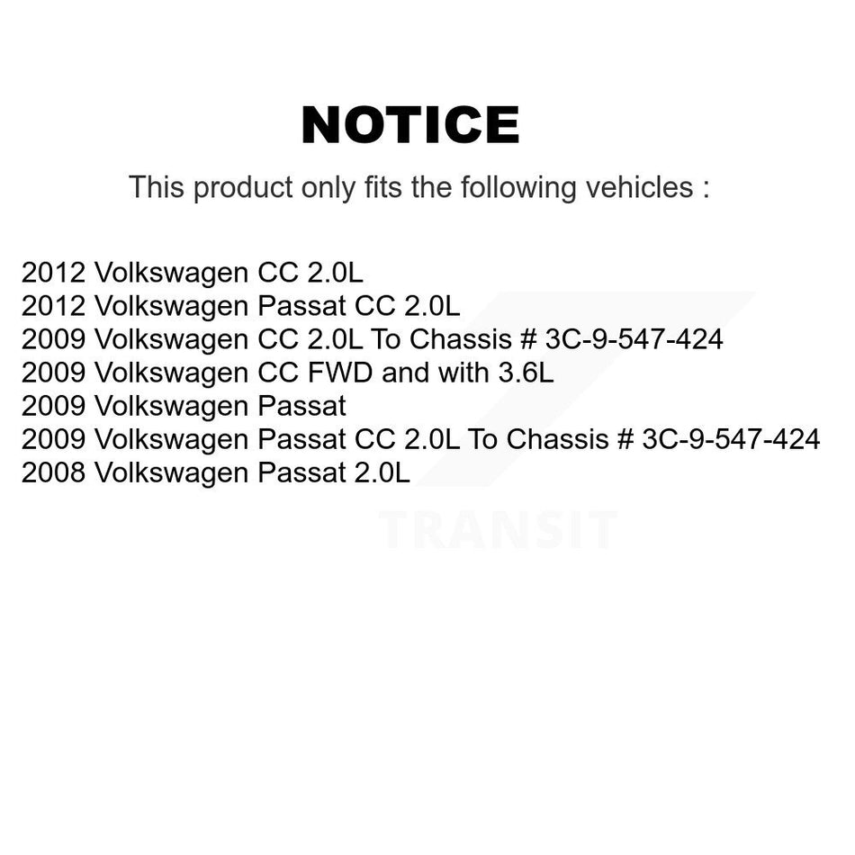 Rear Disc Brake Caliper Left Right Side (Driver Passenger) Kit For Volkswagen Passat CC KBC-100348