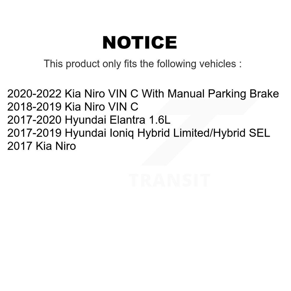 Rear Brake Caliper Left Right (Driver Passenger) Kit For Hyundai Elantra Kia Niro Ioniq KBC-100355