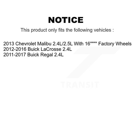 Rear Disc Brake Caliper Left Right Side Kit For Buick Regal LaCrosse Chevrolet Malibu KBC-100365