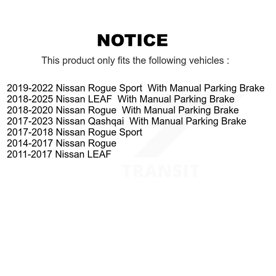 Rear Disc Brake Caliper Assembly Left Right Side (Driver Passenger) Kit For Nissan Rogue Sport LEAF KBC-100374