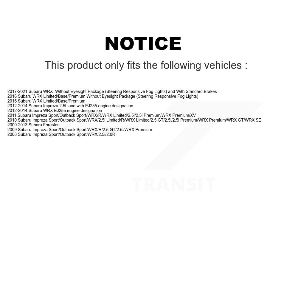 Rear Brake Caliper Left Right Side (Driver Passenger) Kit For Subaru Impreza Forester WRX KBC-100396