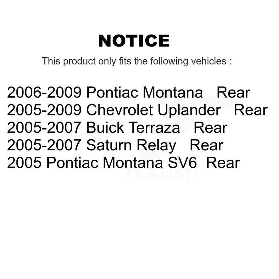 Rear Disc Brake Caliper Assembly Left Right Side (Driver Passenger) Kit For Chevrolet Uplander Pontiac Montana Buick Terraza Saturn Relay KBC-100403