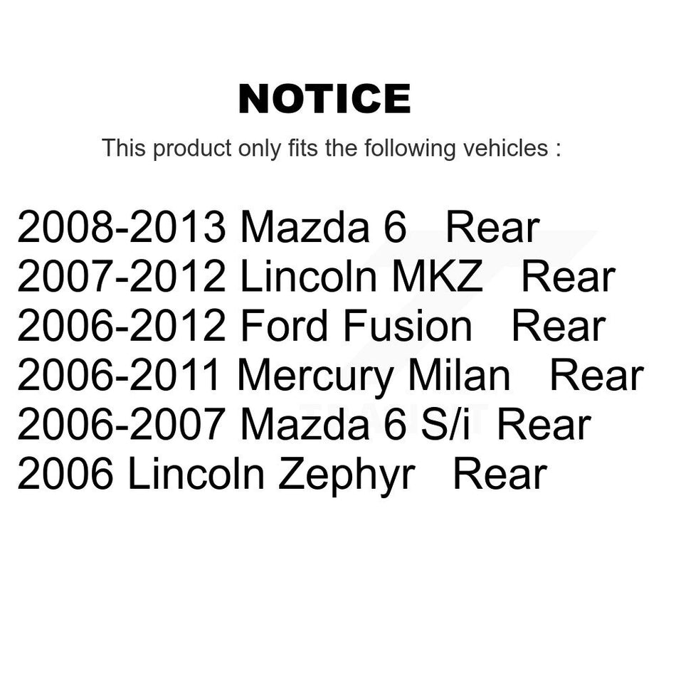 Rear Disc Brake Caliper Assembly Left Right Side (Driver Passenger) Kit For Ford Fusion Mazda 6 Lincoln MKZ Mercury Milan Zephyr KBC-100405