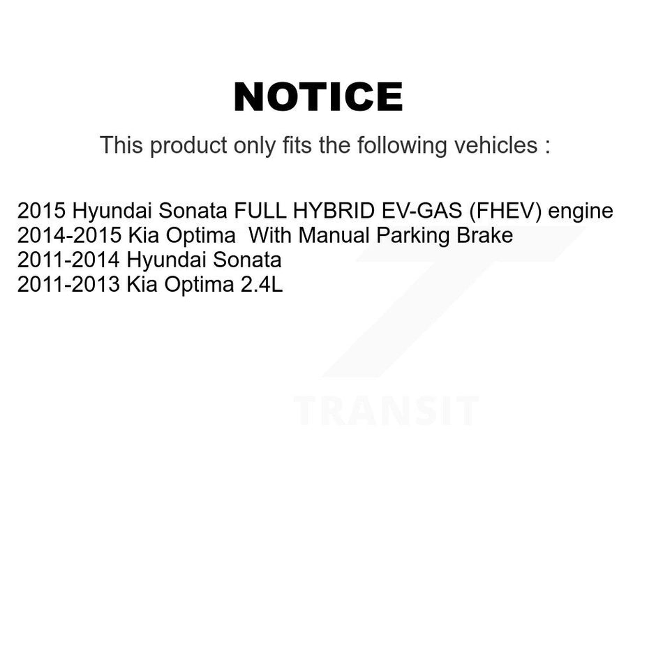 Rear Brake Caliper Left Right Side (Driver Passenger) Kit For Hyundai Sonata Kia Optima KBC-100407