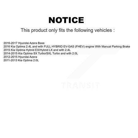 Rear Brake Caliper Left Right Side (Driver Passenger) Kit For Kia Optima Hyundai Azera KBC-100408
