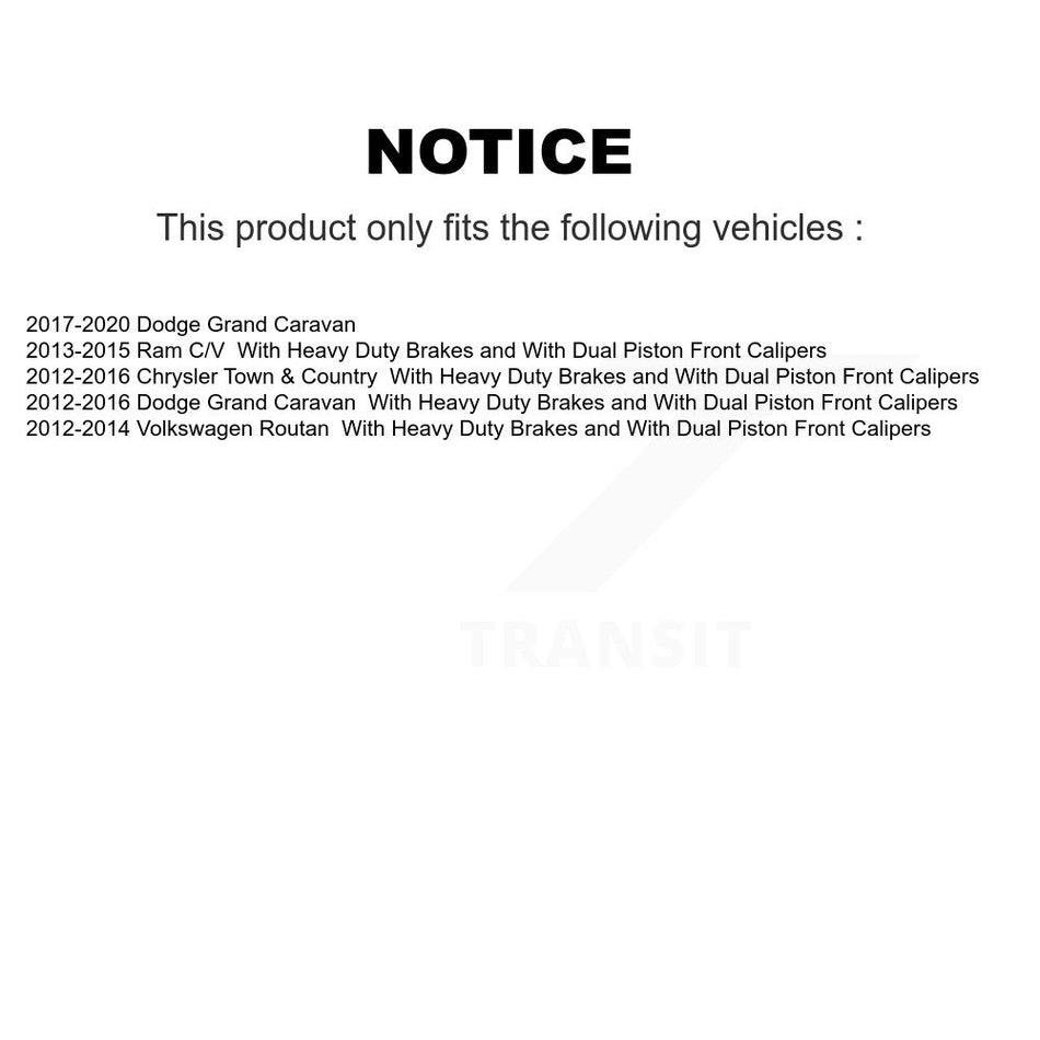 Rear Disc Brake Caliper Assembly Left Right Side (Driver Passenger) Kit For Dodge Grand Caravan Chrysler Town & Country Ram C/V Volkswagen Routan KBC-100409