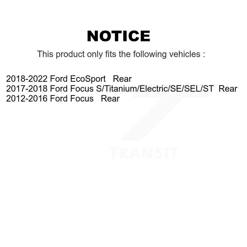 Rear Disc Brake Caliper Assembly Left Right Side (Driver Passenger) Kit For Ford Focus EcoSport KBC-100420