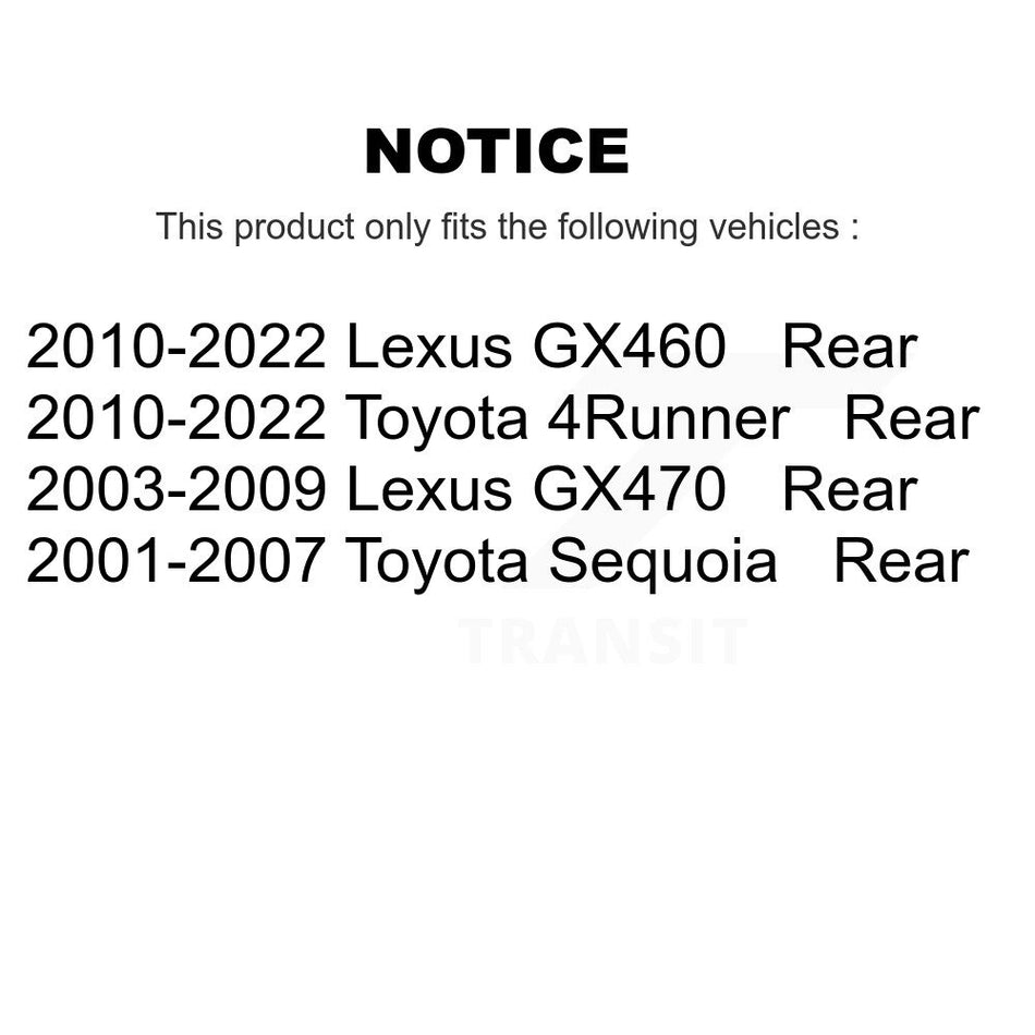 Rear Disc Brake Caliper Assembly Left Right Side (Driver Passenger) Kit For Toyota 4Runner Lexus Sequoia GX460 GX470 KBC-100438