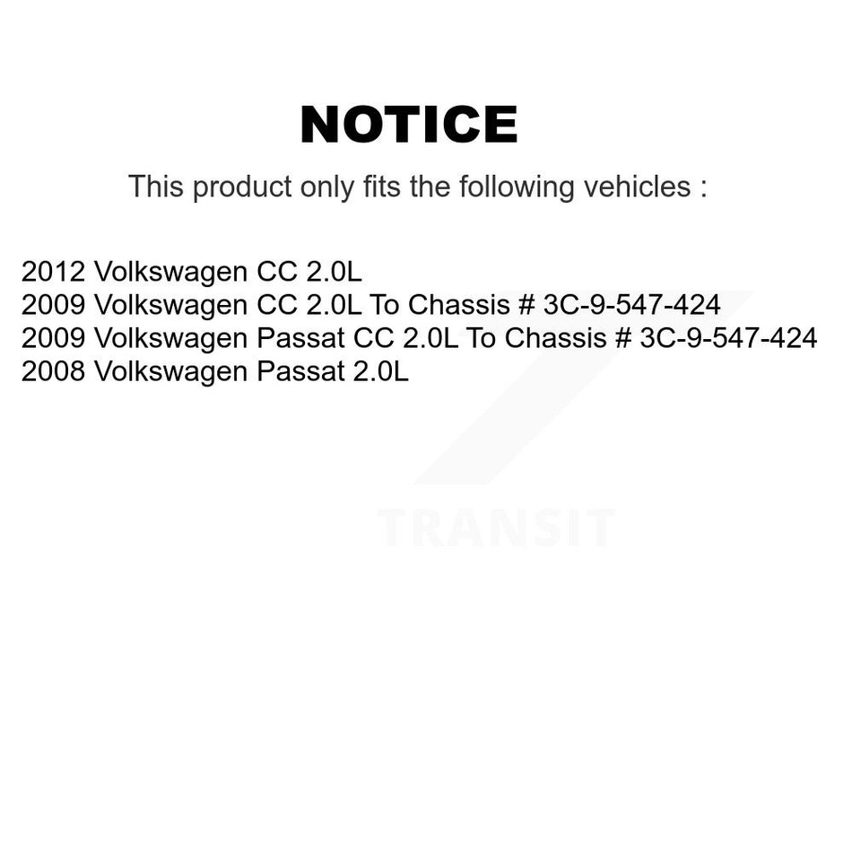 Front Rear Brake Caliper Left Right (Driver Passenger) Kit For Volkswagen CC Passat 2.0L KBC-100455