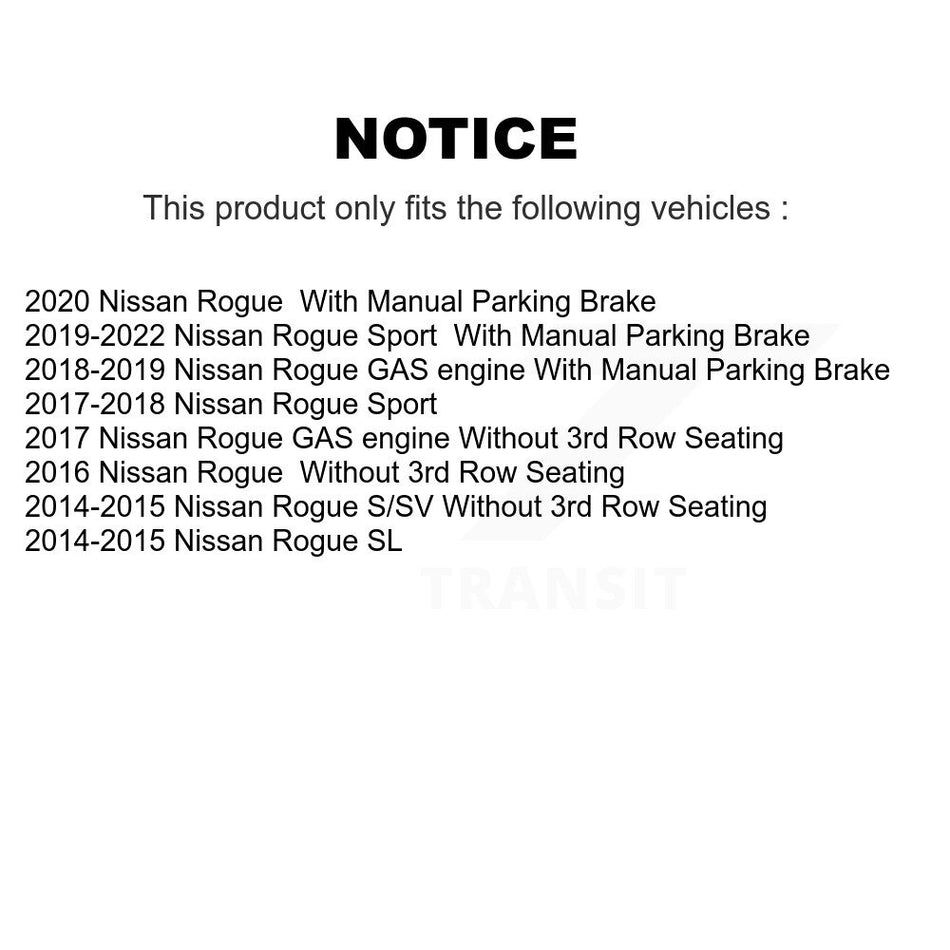 Front Rear Disc Brake Caliper Assembly Left Right Side (Driver Passenger) Kit For Nissan Rogue Sport KBC-100490