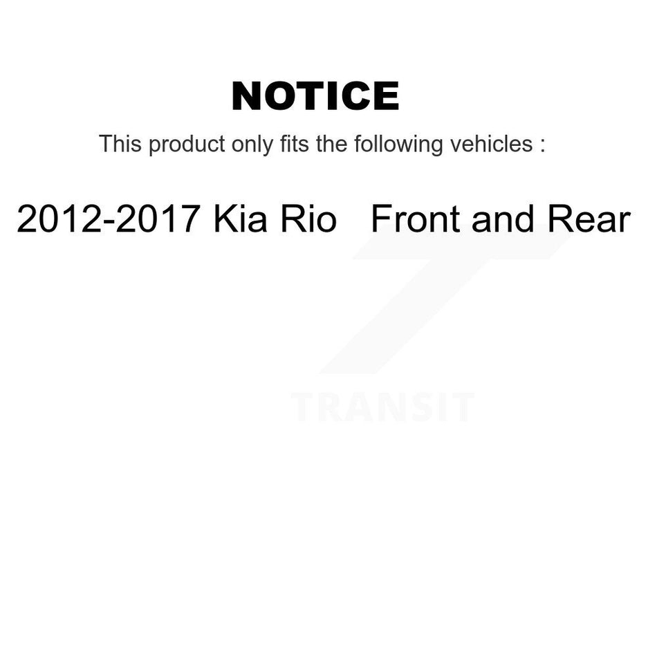 Front Rear Disc Brake Caliper Assembly Left Right Side (Driver Passenger) Kit For 2012-2017 Kia Rio KBC-100528