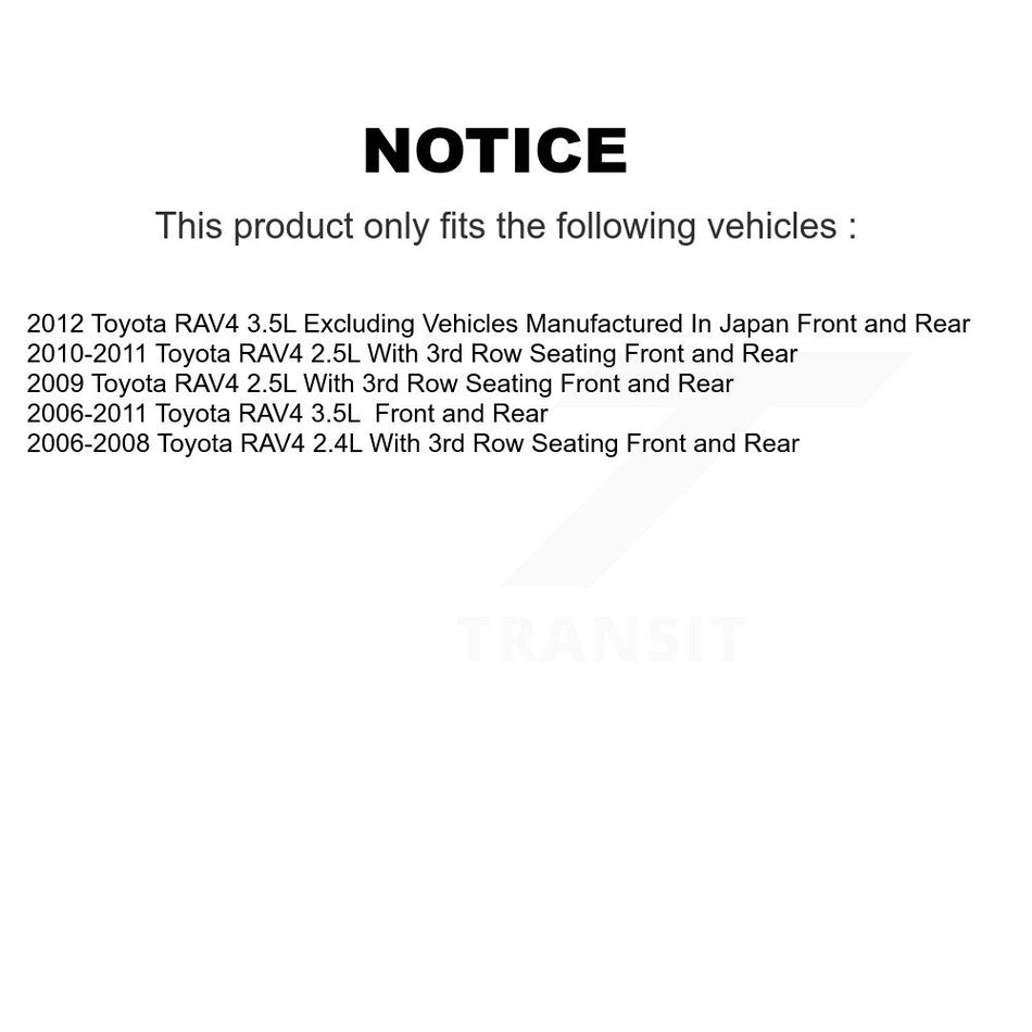 Front Rear Disc Brake Caliper Assembly Left Right Side (Driver Passenger) Kit For Toyota RAV4 KBC-100547