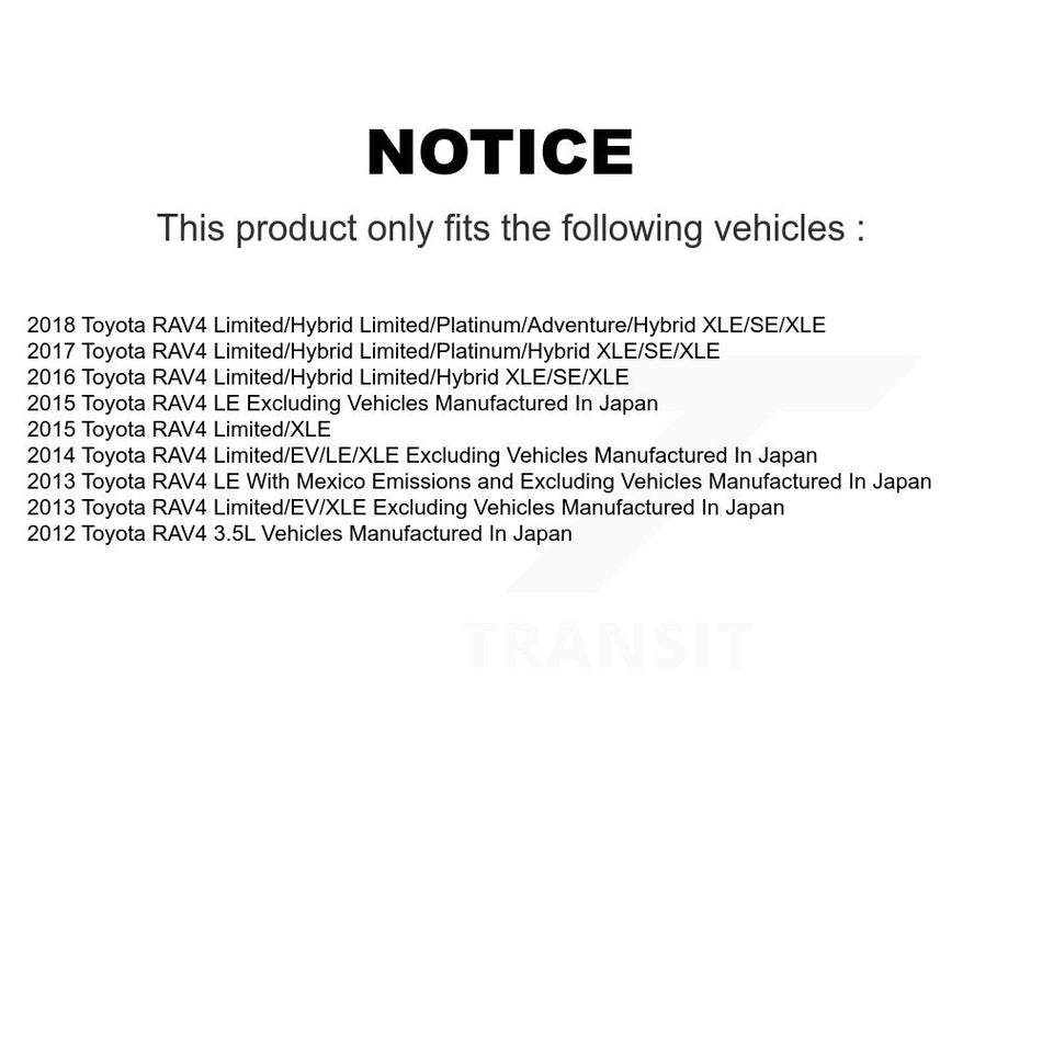 Front Rear Disc Brake Caliper Left Right Side (Driver Passenger) Kit For Toyota RAV4 KBC-100548
