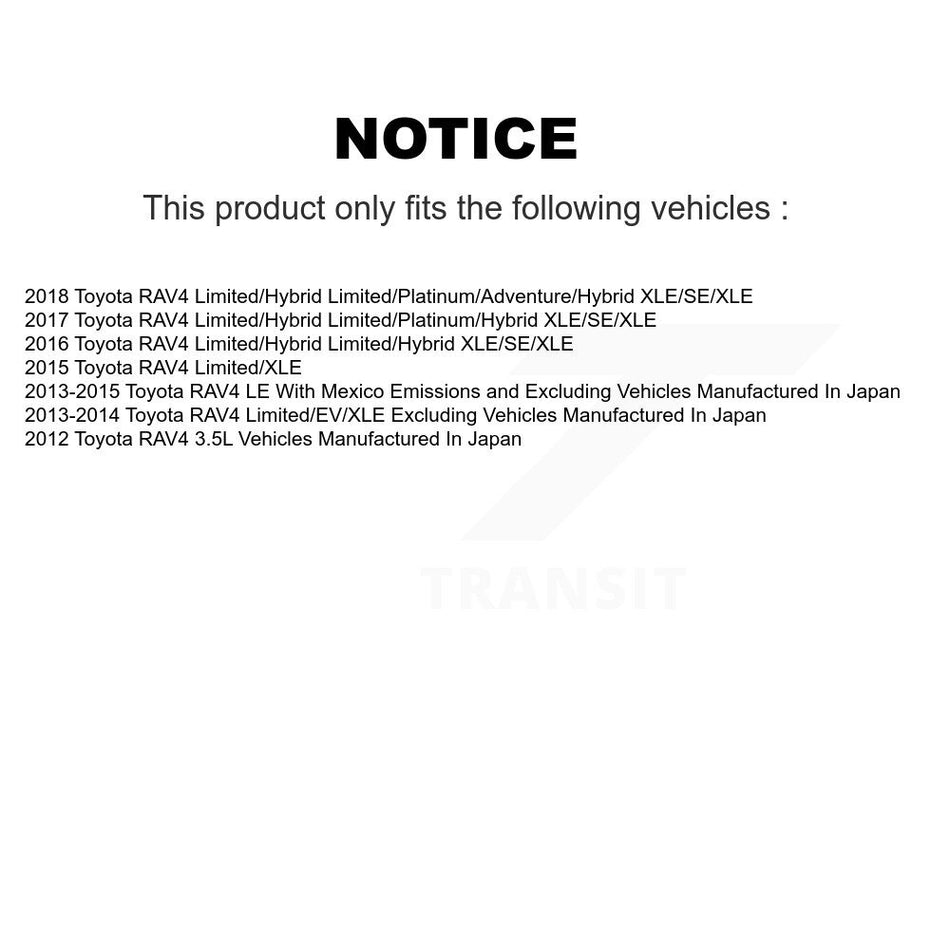 Front Rear Disc Brake Caliper Left Right Side (Driver Passenger) Kit For Toyota RAV4 KBC-100548