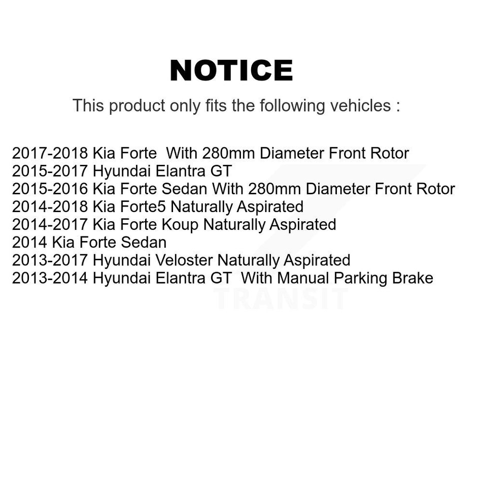Front Rear Disc Brake Caliper Kit For Kia Hyundai Forte Elantra GT Veloster Forte5 Koup KBC-100567