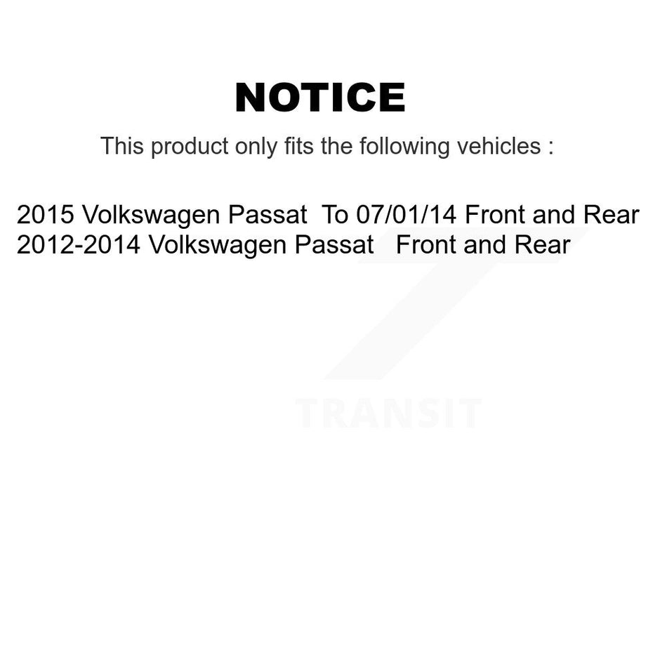 Front Rear Disc Brake Caliper Assembly Left Right Side (Driver Passenger) Kit For Volkswagen Passat KBC-100583