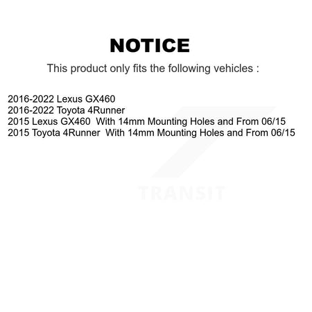 Front Rear Brake Caliper Left Right (Driver Passenger) Kit For Toyota 4Runner Lexus GX460 KBC-100774