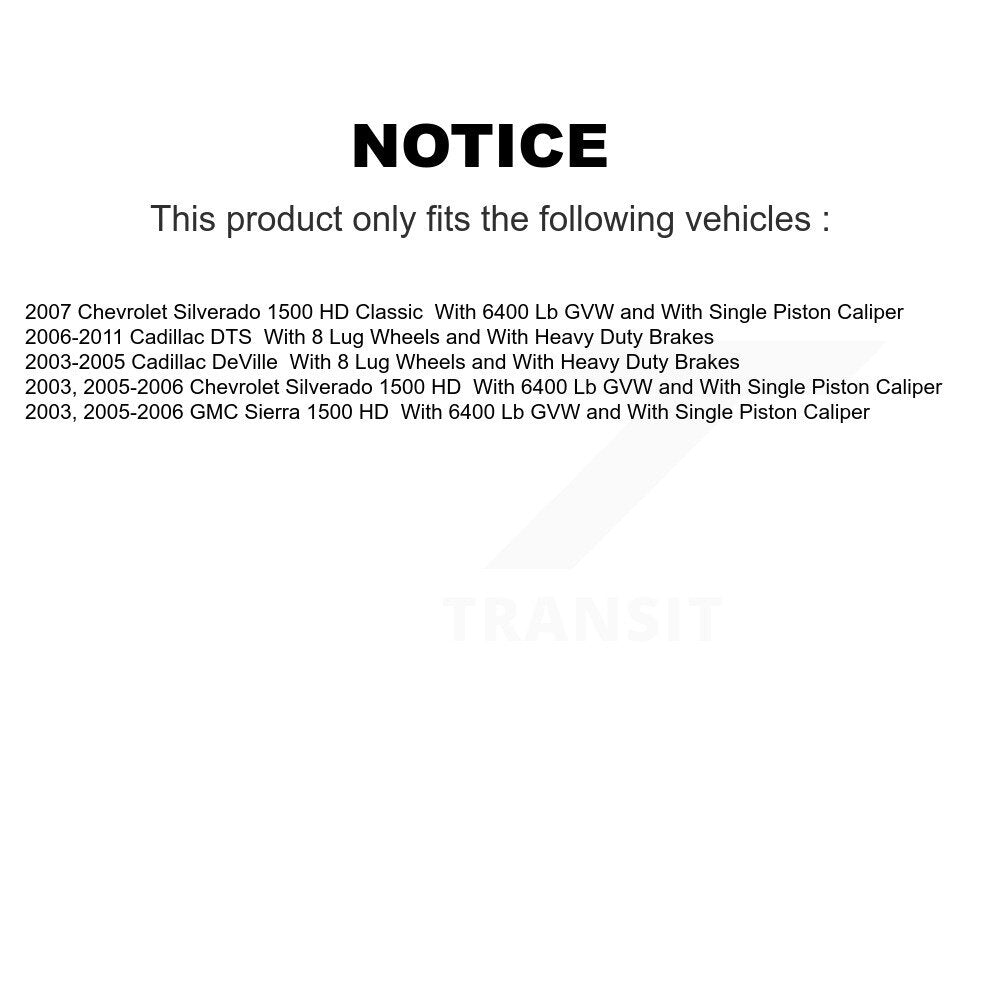 Front Rear Disc Brake Caliper Kit For Cadillac DTS Chevrolet GMC Sierra 1500 HD Silverado KBC-100815