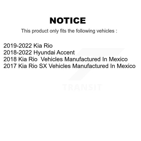 Front Rear Brake Caliper Left Right Driver Passenger Side Kit For Kia Rio Hyundai Accent KBC-100836