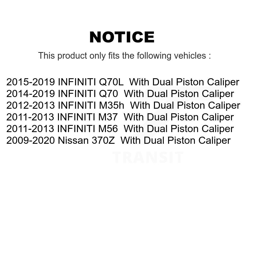 Front Rear Brake Caliper (Left Right) Kit For Nissan 370Z INFINITI M37 Q70 Q70L M56 M35h KBC-100865