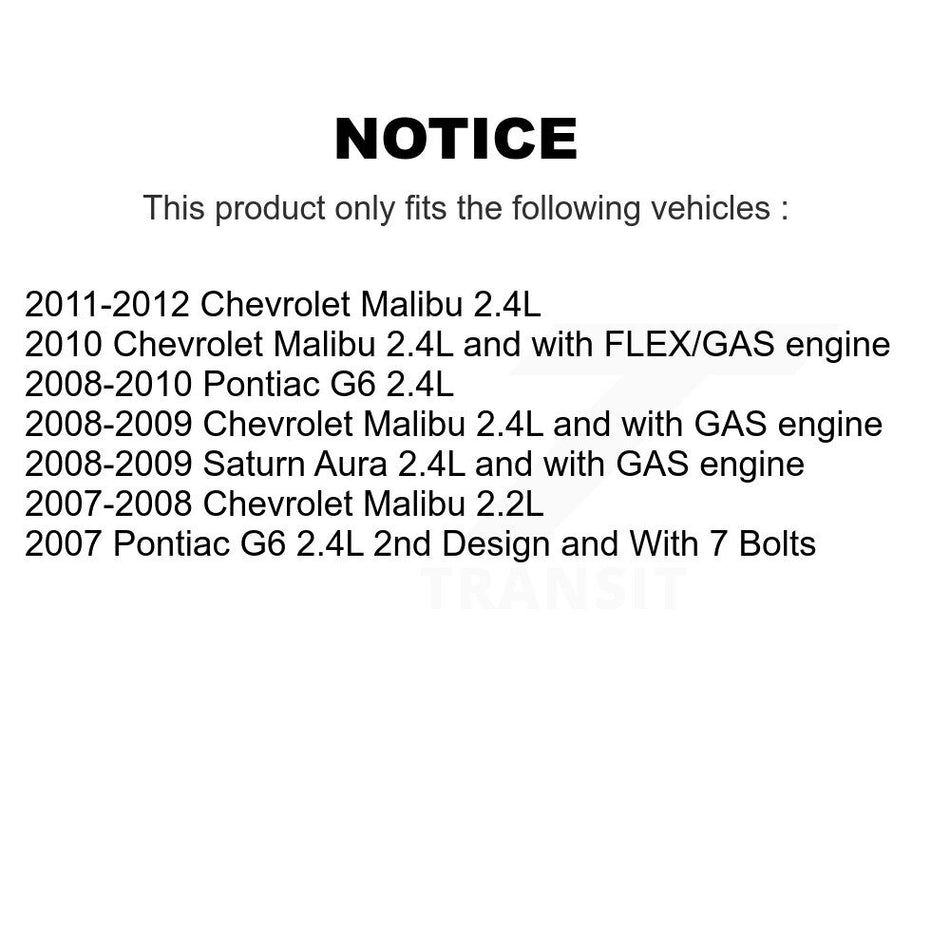 Air Conditioning Alternator Tensioner Serpentine Belt KBR-5050402 For Chevrolet Malibu Pontiac G6
