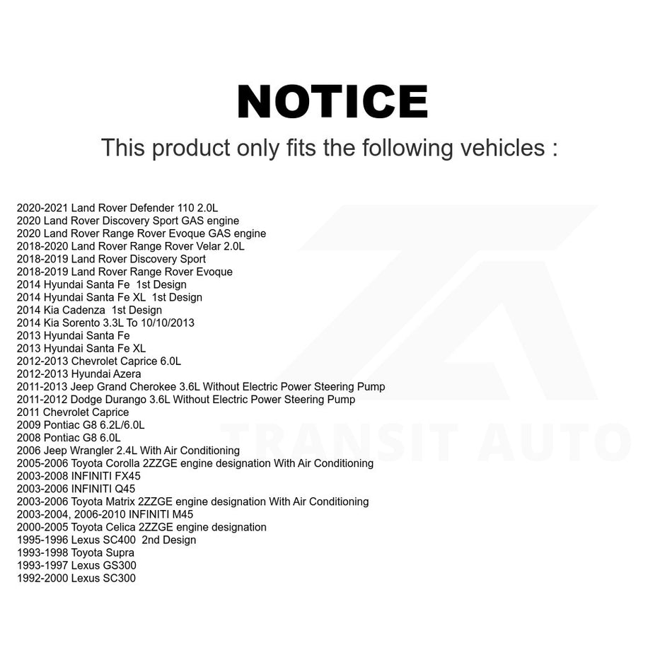 Main Drive Serpentine Belt KBR-5060763 For Toyota Corolla Jeep Grand Cherokee Matrix Kia Sorento Land Rover Dodge Durango Celica Wrangler Hyundai Santa Fe Range Velar Pontiac G8 INFINITI Discovery M45