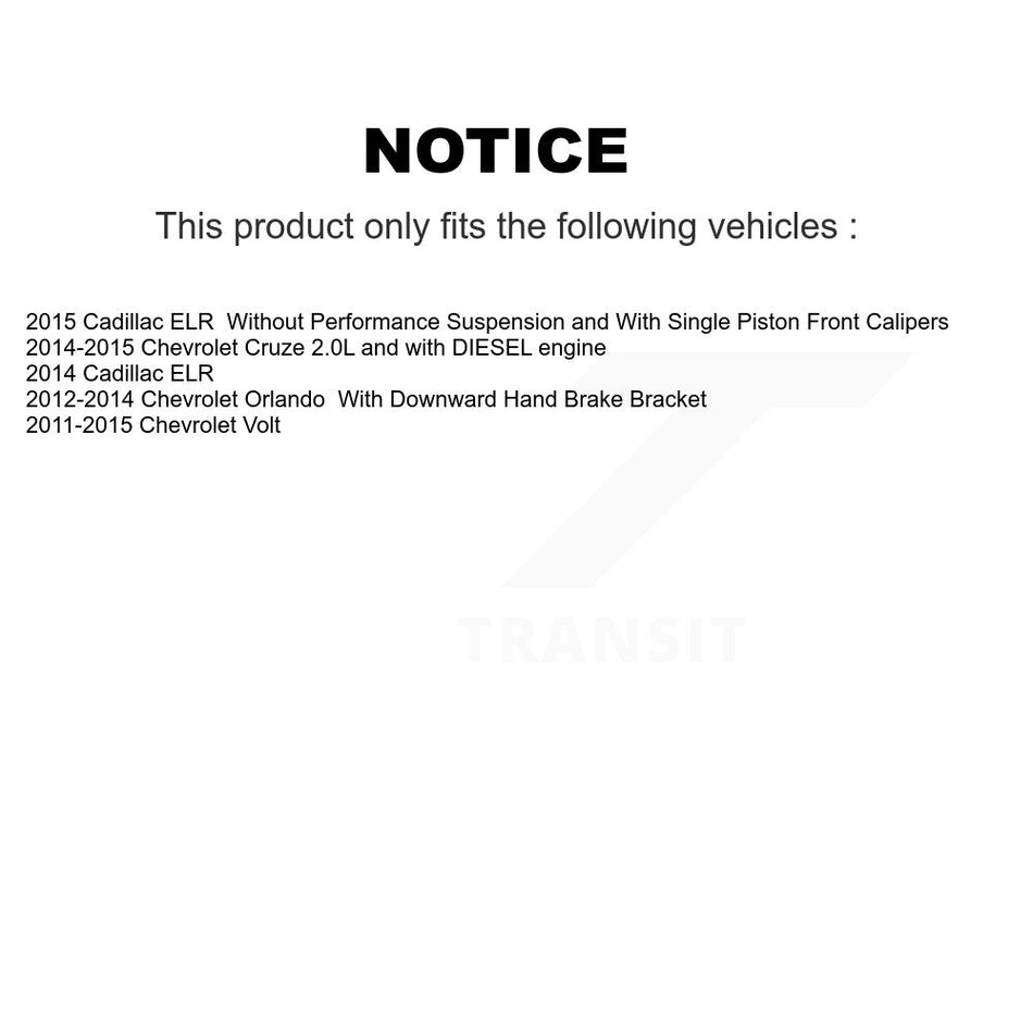 Rear Disc Brake Caliper Rotors And Ceramic Pads Kit For Chevrolet Cruze Volt Cadillac ELR KC8-100034T