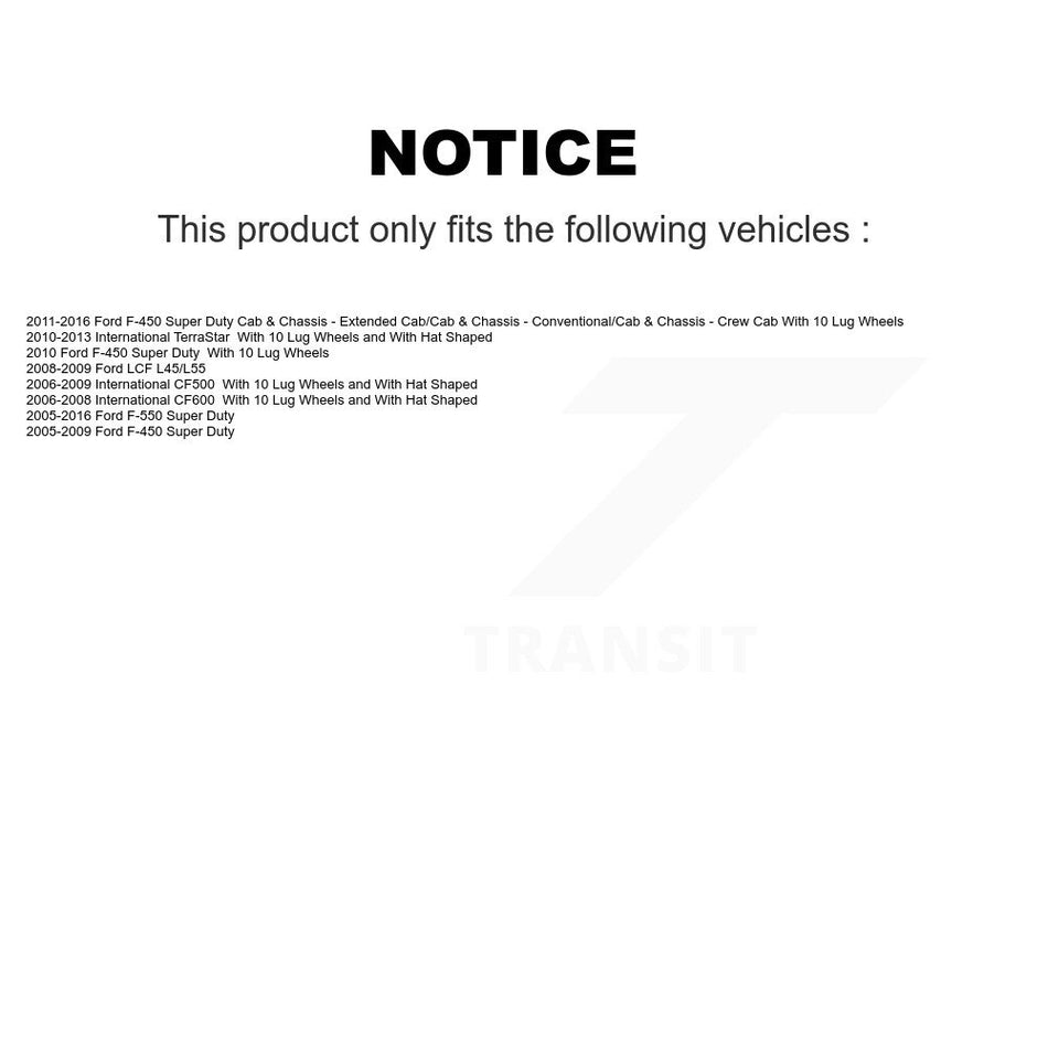Rear Brake Caliper Rotor & Ceramic Pad Kit For Ford F-450 Super Duty F-550 International KC8-100050T