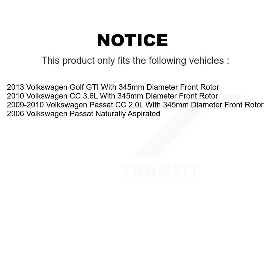 Front Disc Brake Caliper Rotors And Ceramic Pads Kit For Volkswagen Passat CC Golf KC8-100053C