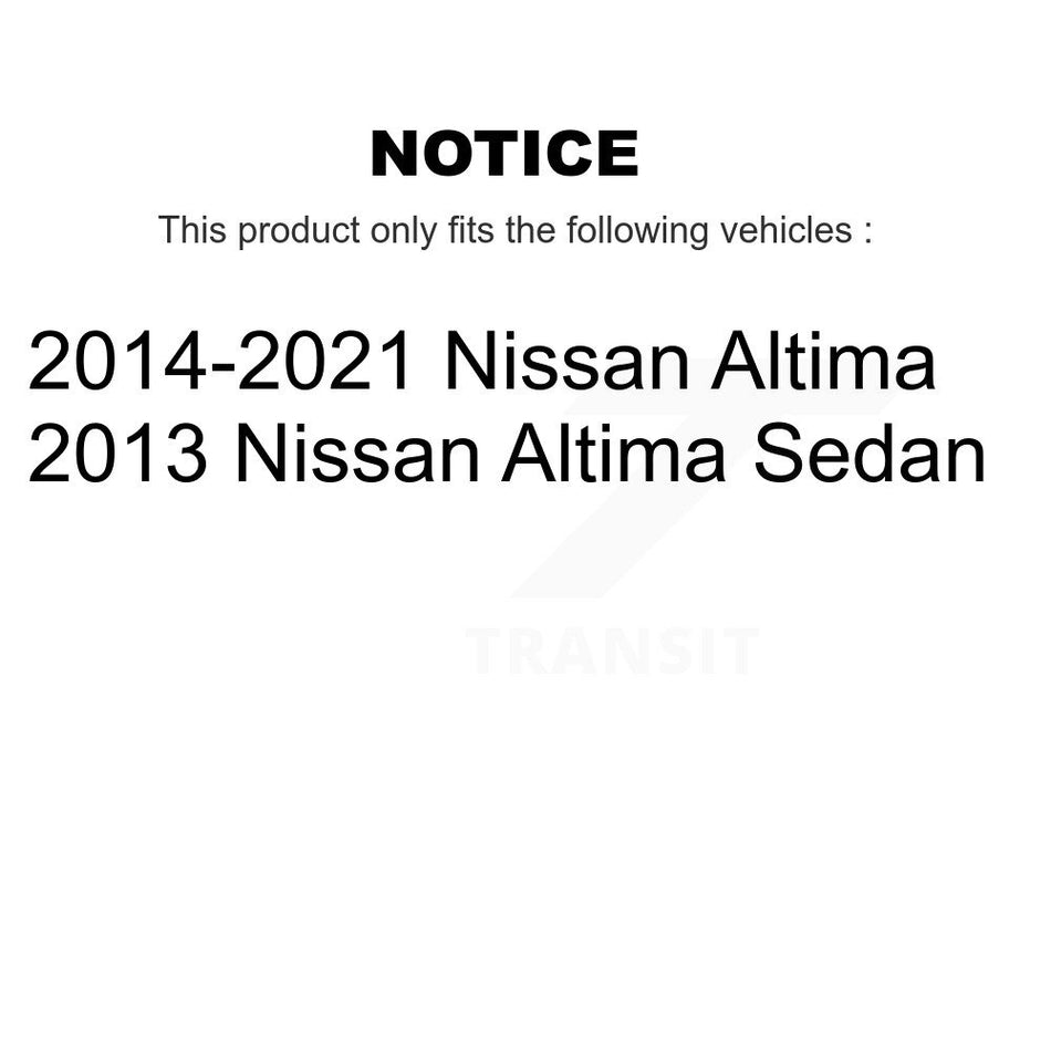 Front Disc Brake Caliper Rotors And Ceramic Pads Kit For Nissan Altima KC8-100072N